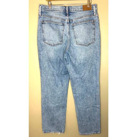 Madewell The Perfect Vintage Straight Jean Knee Rip Edition Size 31 - Picture 7 of 9